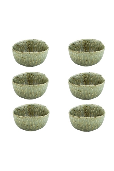 Culinaro Set 6 boluri ramekin,portelan Hazel Green 7,2xh4cm