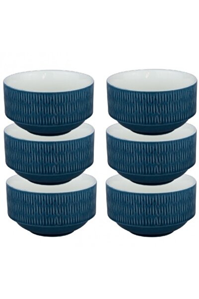 Culinaro Set 6 boluri din portelan HELLA STEEL BLUE 10cm,300ml