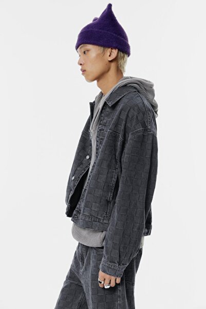 Pull & Bear Ekose desenli denim ceket
