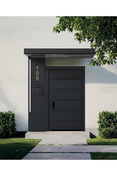 KORRAIN VERA MONO ALÜMİNYUM KAPI ÜSTÜ SUNDURMA- POSTA KUTULU LEDLİ MODEL-160 ...