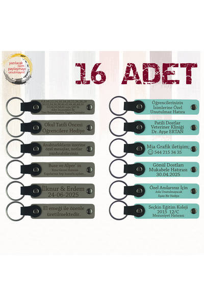 miawiki سلسلة مفاتيح تذكارية من الجلد قابلة للكتابة، أرجواني وأزرق داكن، هدية...