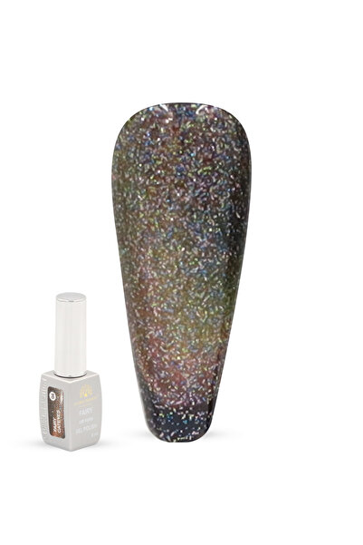 global fashion طلاء أظافر جل فيري كات آي ٨ مل - جل سحري لامع قابل للغسل بالأشعة فوق البنفسجية/الصمام الثنائي الباعث للضوء، لمسة نهائية لامعة تدوم طويلاً