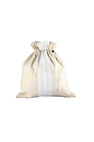VeraGreen Padded bag for bread 3-4 kg, linen, with drawstring and stopper, roustique, size XL