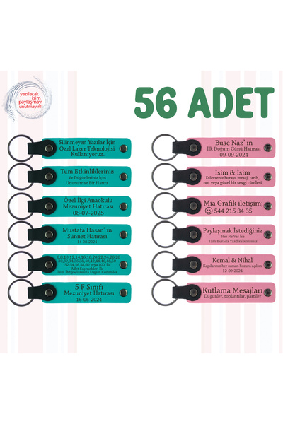 miawiki سلسلة مفاتيح جلدية مكتوبة خاصًا بالشركة، أرجواني وأزرق داكن، مجموعة م...