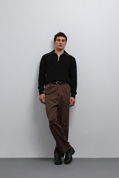 Antioch Black Zippered Knitwear Men's Sweater