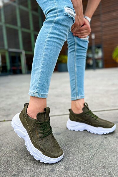 Zerenyus Low Top Lace up Men's Sneakers Khaki