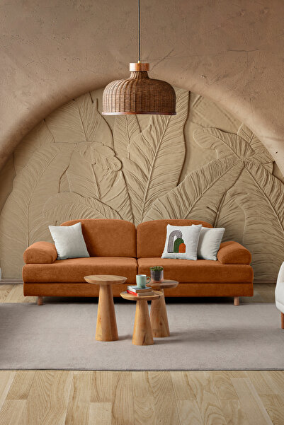 Eymense Aries Yataklı Sandıklı Koltuk Takımı 3+1 Turuncu