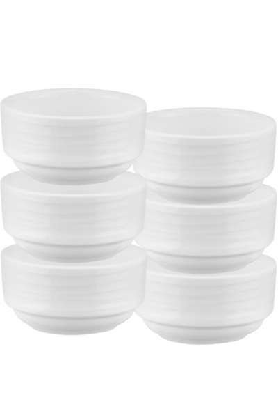 Culinaro Set 6 boluri suprapozabile Wave din portelan 6cm,60ml
