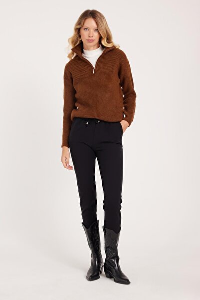 Tudors Γυναικείο παντελόνι με άνετη εφαρμογή, ψηλόμεσο, στενό πόδι, ελαστική ...