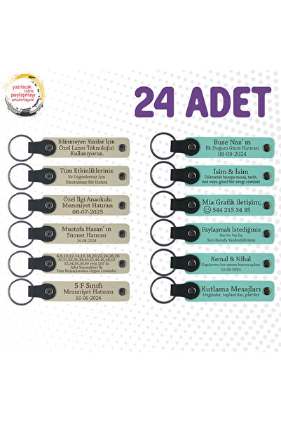 miawiki سلسلة مفاتيح جلدية مع اسم مكتوب، بنفسجي وأزرق داكن، مجموعة من 24 قطعة...