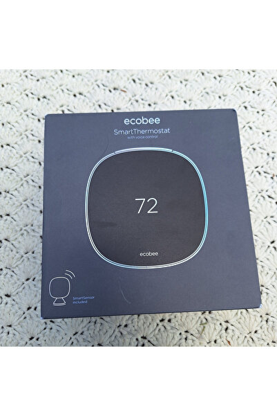 ecobee منظم حرارة ذكي مع تحكم صوتي، أسود