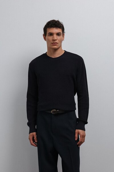 Antioch Navy Blue Textured Men's Sweater