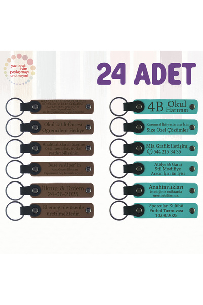 miawiki سلسلة مفاتيح جلدية مع اسم مكتوب، بنفسجي وأزرق داكن، مجموعة من 24 قطعة...