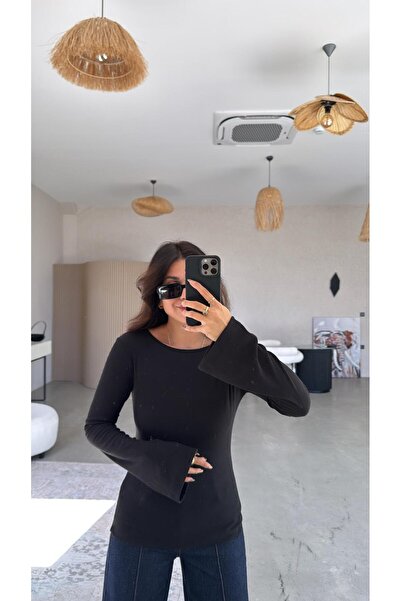 Buket Teke Body negru cu mâneci spaniole Ribana