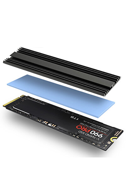 choice2 مشتت حراري أسود 5 مم من TEUCER M.2 SSD M2 2280، مصنوع من الألومنيوم، ...