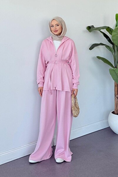Hazamoda Σετ παντελόνι Hanna από βαμβάκι ροζ