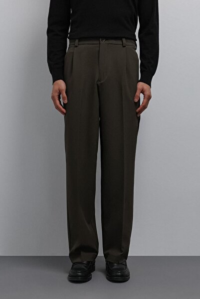 Antioch Haki Relax Fit Baggy Pilili Erkek Pantolon