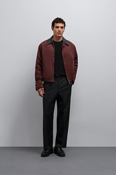 Antioch Burgundy Contrast Collar Technical Men's Coat