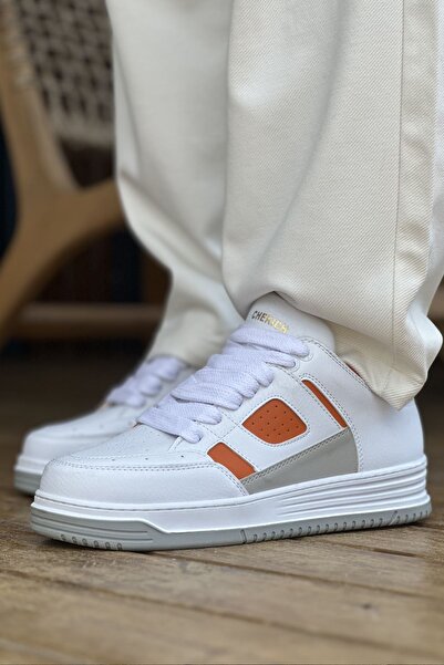 Zerenyus Ανδρικά αθλητικά παπούτσια Avax Premium Quality Λευκό Πορτοκαλί