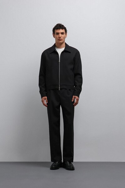 Antioch Black Zippered Seasonal Men's Coat