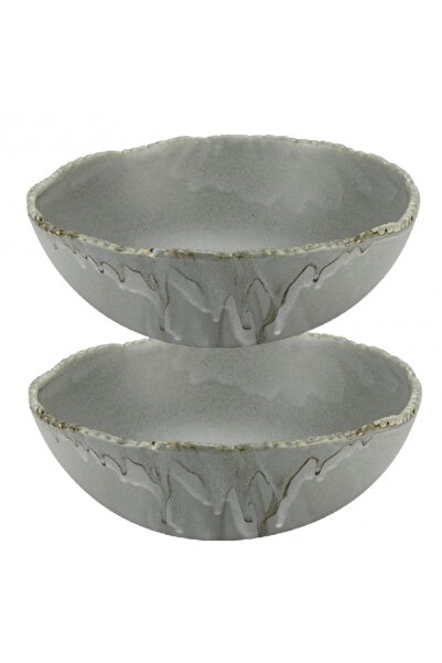 Culinaro Set 2 boluri din portelan FUJI ASH, D26xh8,4cm, 2150ml,gri