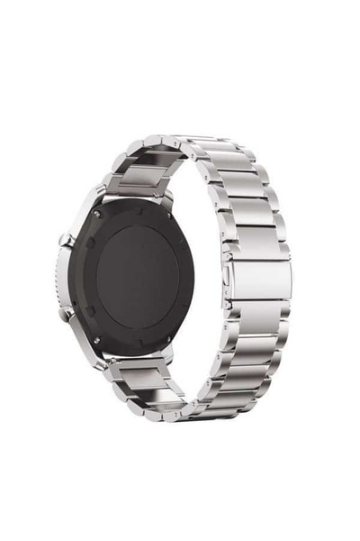 Edman Curea metalică 3Z pentru Samsung Gear S3 și eliberare rapidă, lățime a prinderii de 22 mm, argintie