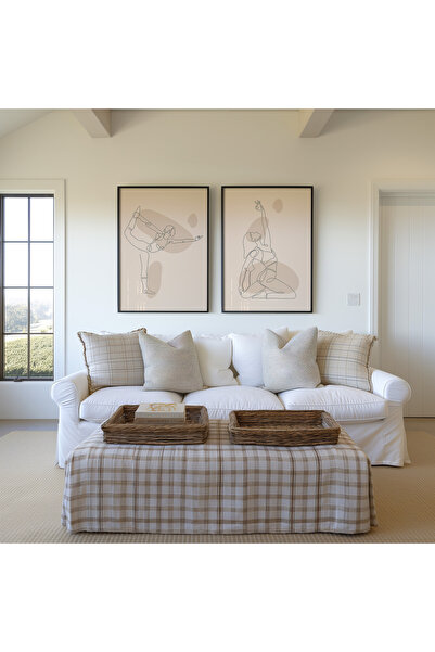 İkona Design Studio Yoga Siyah Ahşap Çerçeveli 2'li Poster Tablo Seti | Moder...