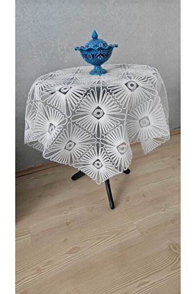 DOLUNAY HOME TEKSTİL Fiskos Tulle Laced Tablecloth