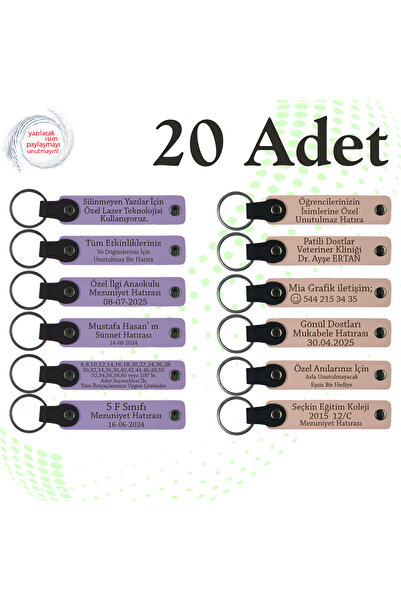 miawiki سلسلة مفاتيح قابلة للكتابة بالاسم، أرجواني وأزرق داكن، مجموعة من 20 ه...