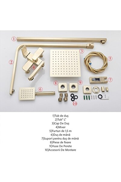 OEM Premium Shower Column, Built-in Model, 30 cm Rain Showerhead, 3 Functions, Handheld Shower, Stainles