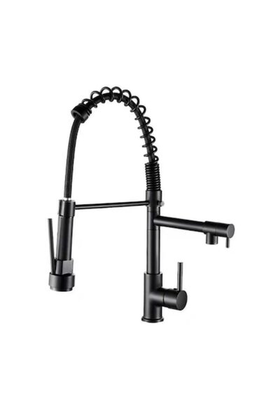 OEM Baterie de bucătărie profesională de lux cu duș flexibil, rotație 360°, neagră