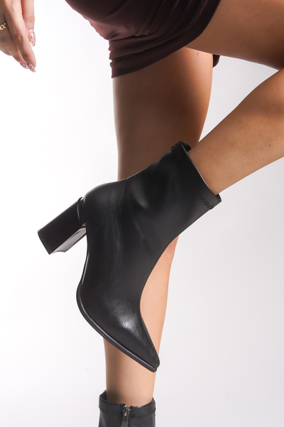 Riccon Kadın Sivri Burun Streç Bot 0012080 Siyah