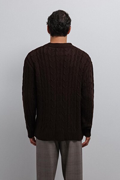 Antioch Brown Hair Braided Textured Men's Cardigan