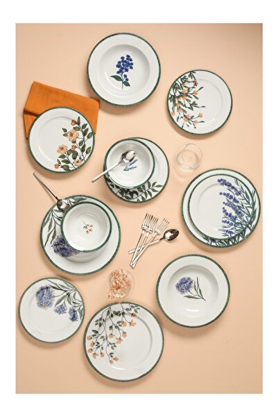 Porland Flower Garden Yemek İkram Ve Kahvaltı Takımı 36 Parça **Çay Tabaklı**