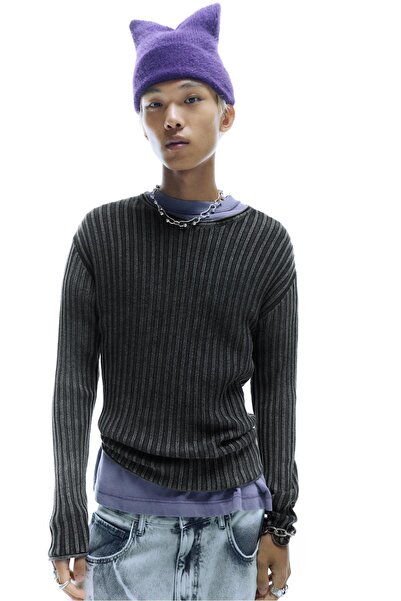 Pull & Bear Asit yıkamalı fitilli kazak