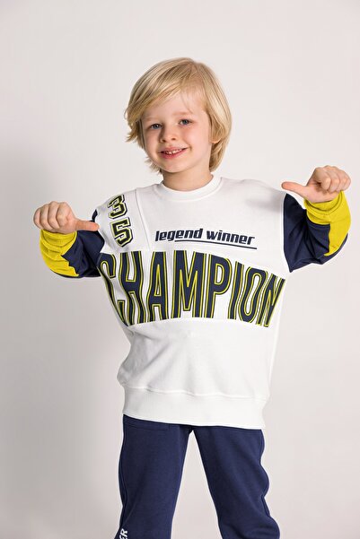 DMB BOYS & GIRLS Boy's Slogan Printed Cotton Suit