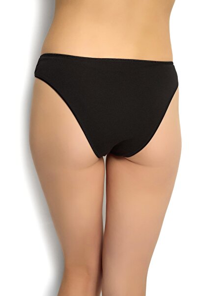 Jiber Chiloți negri din țesătură modală din lycra pentru femei, pachet de 3 622