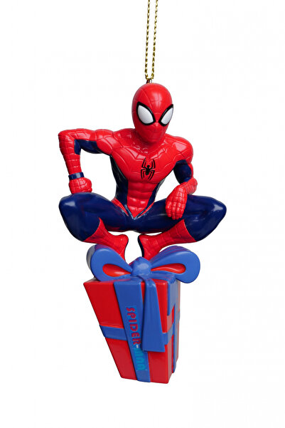 Marvel 3D Spiderman Christmas tree ornament with gift, Marvel, 13 cm, red