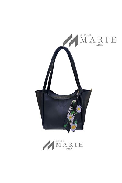 MARiE Geantă de umăr pentru femei, cu un singur fermoar, cu detaliu de eșarfă...