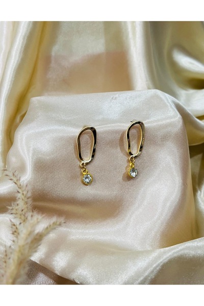 Lalezar İnci taneli gold sallantılı küpe