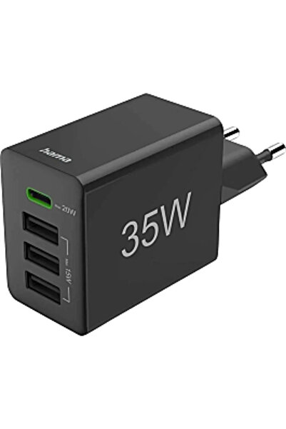 Hama Mini Charger GaN, USB-C, USB-A, 35 W, Black