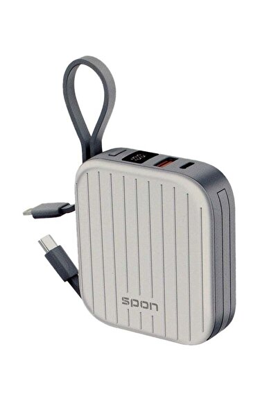 SP ISNUP Spun 10000mAh Power Bank with 2 USB+PD Ports, Lightning and Type-C Cables