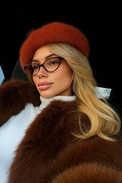 Goldmine Beretă franceză cu pene de pluș pentru femei