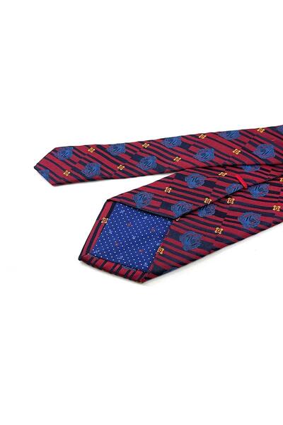 Kravatkolik Panfield Style Red Motif Pattern Italian Silk Tie Ik2002