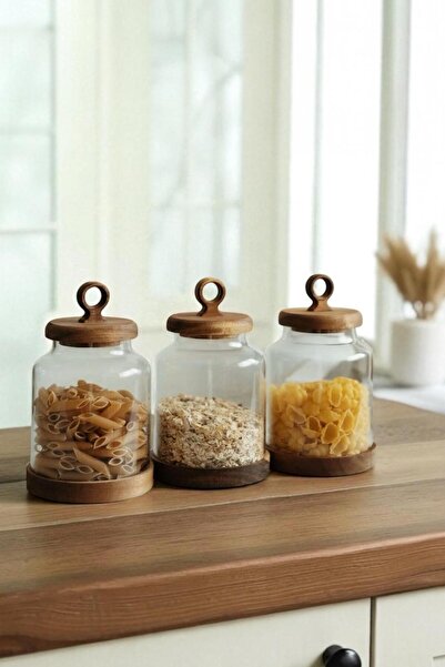 GLAMZE 3'lü Akasya Kavanoz Seti