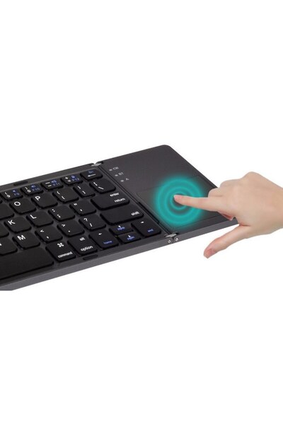 OEM Foldable wireless keyboard with touchpad, compact dimensions, compatible with laptops, tablets, and