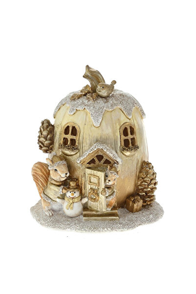 BraziPremium By OLLMA Decorațiune de Crăciun Casă de dovleac cu lumini, 12x11...
