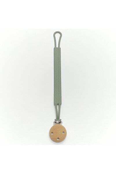 Choice6 سلسلة عضاضة لهاية أطفال بلون الزيتوني، مانعة للسقوط، مصنوعة من السيلي...