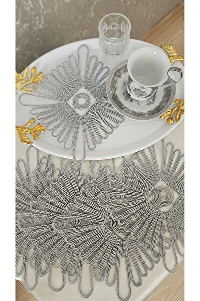 Genel Markalar 6 Lı Kahve Yanı Şık Sunum Peçeteleri Tül Güpürlü