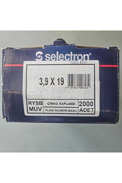 Selectron 3.9X19 RYSB MUV Yıldız Pul Başlı Matkap Uçlu Vida 2000 Adet